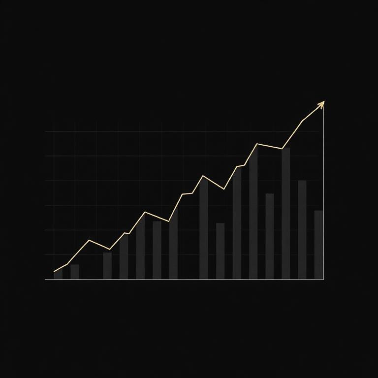 Rising search performance curve representing the financial services engagement